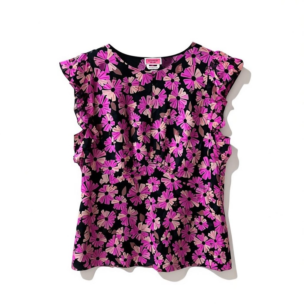 Floral Ruffle Sleeve Top